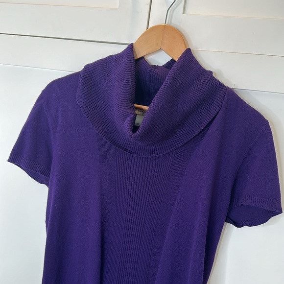 Dress barn purple turtleneck short sleeve sweater size Large - Picture 6 of 7